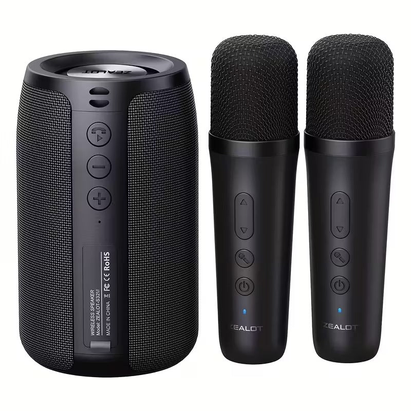 Wireless Speaker with Dual Karaoke Microphones - Image 1