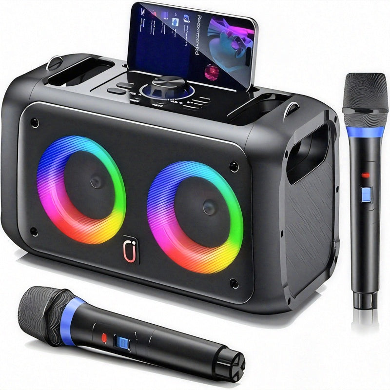 Portable Karaoke Speaker with 2 Wireless Microphones - Image 1