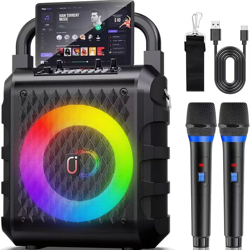20W Portable Karaoke Speaker with Dual Wireless Mics - Image 1