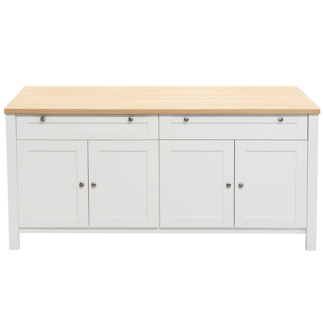 Noosa Buffet Sideboard White and Oak 4 Doors and 2 Drawers - Image 2