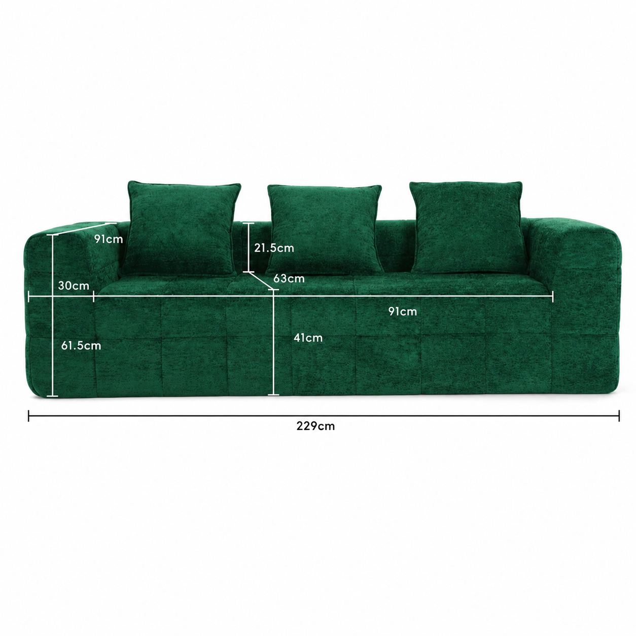 Monda 3 Seater Compressed Sofa - Image 8