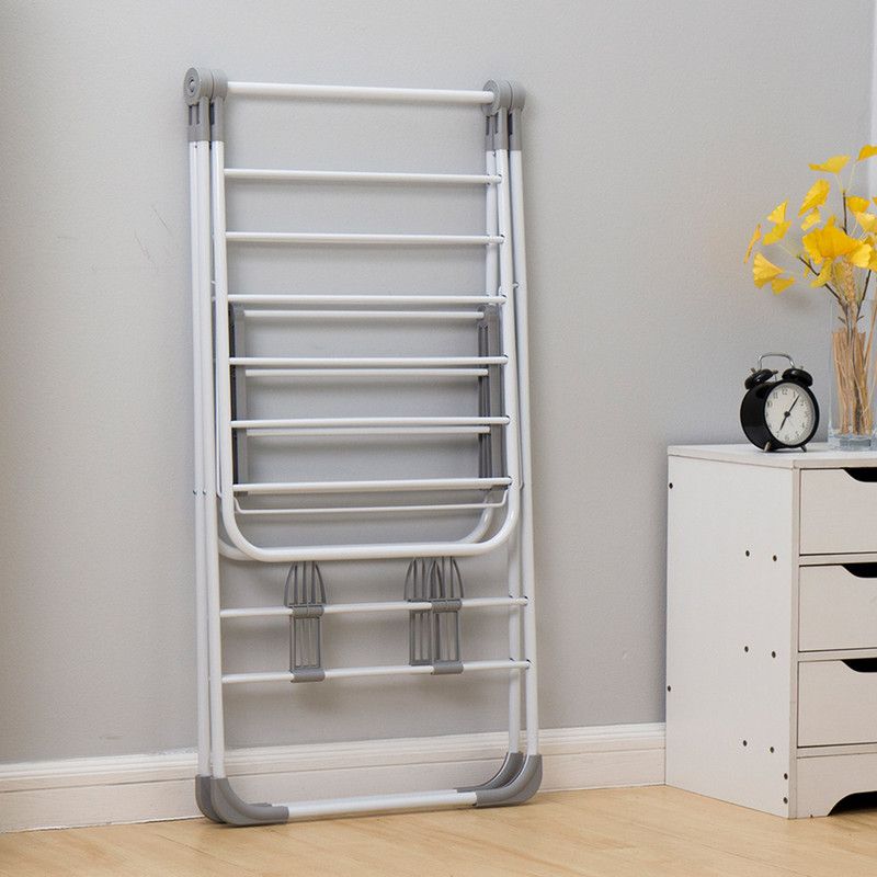 Floor-Standing Folding Wing-Shaped Drying Rack-White - Image 3