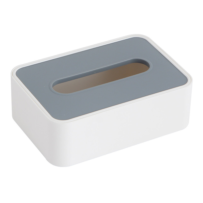Desktop Tissue Box Height-Adjustable Storage Box for Home Living Room And Dining Room-White - Image 1