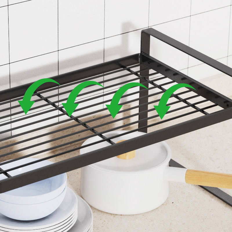 Kitchen Countertop Layered Storage Rack-Black - Image 6