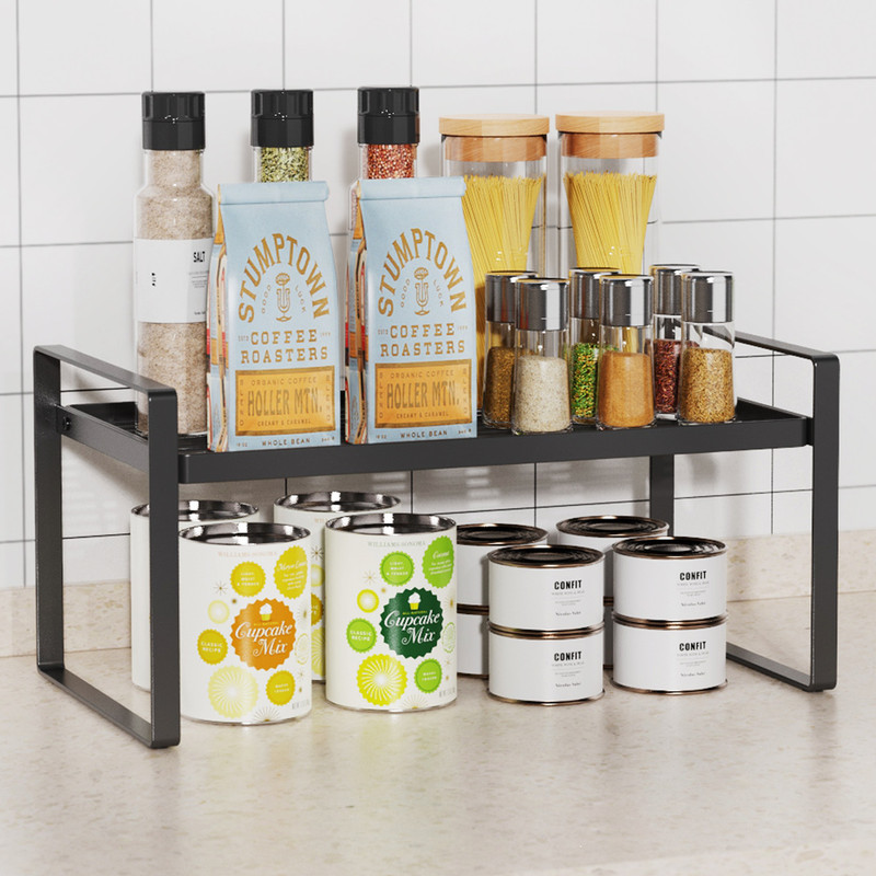 Kitchen Countertop Layered Storage Rack-Black - Image 8