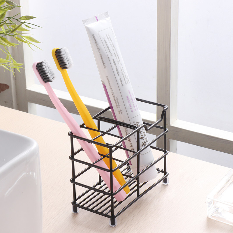 Four-section Toothpaste and Toothbrush Holder-Black - Image 5