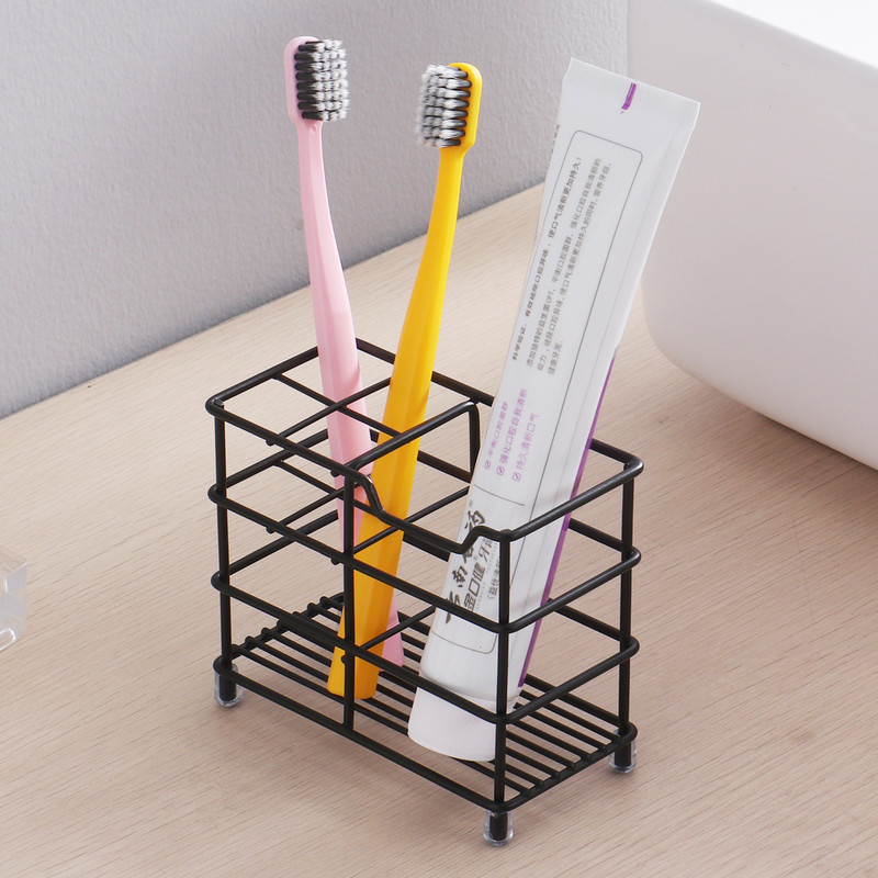 Four-section Toothpaste and Toothbrush Holder-Black - Image 8