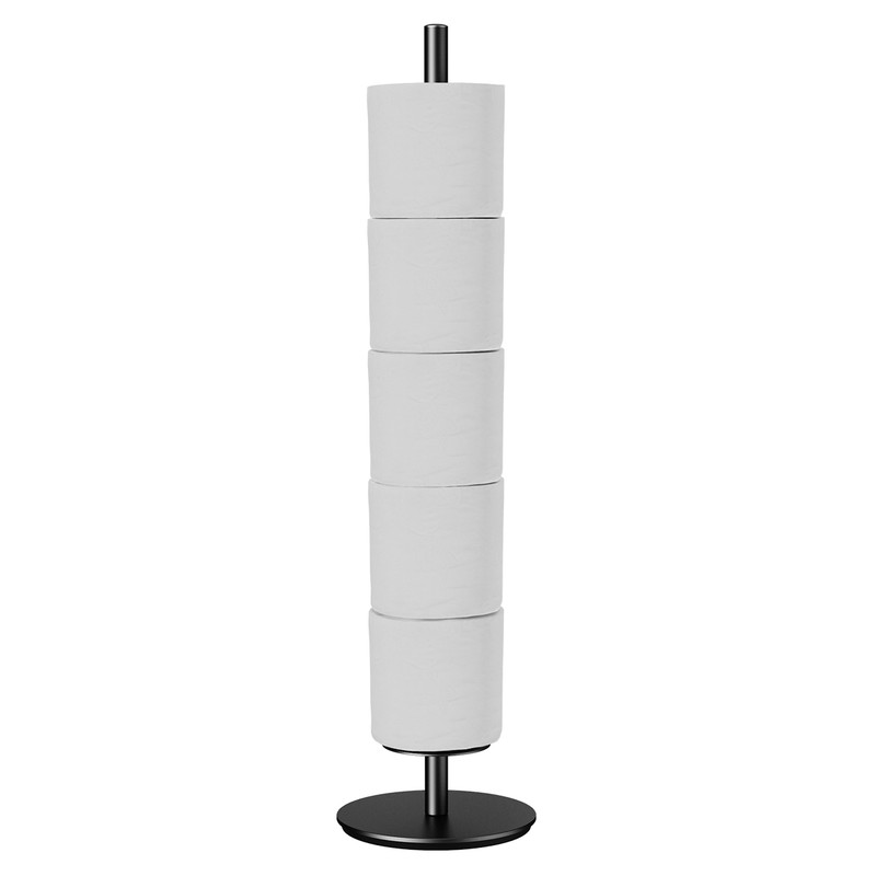 Household Floor-Standing Single-Pole Long Tissue Paper Holder-Black - Image 1