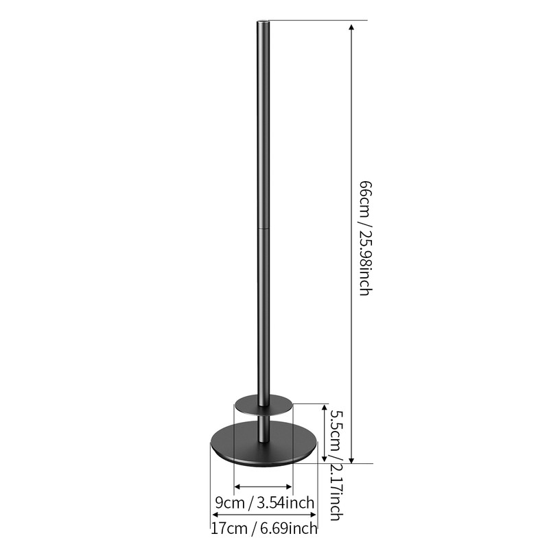 Household Floor-Standing Single-Pole Long Tissue Paper Holder-Black - Image 3
