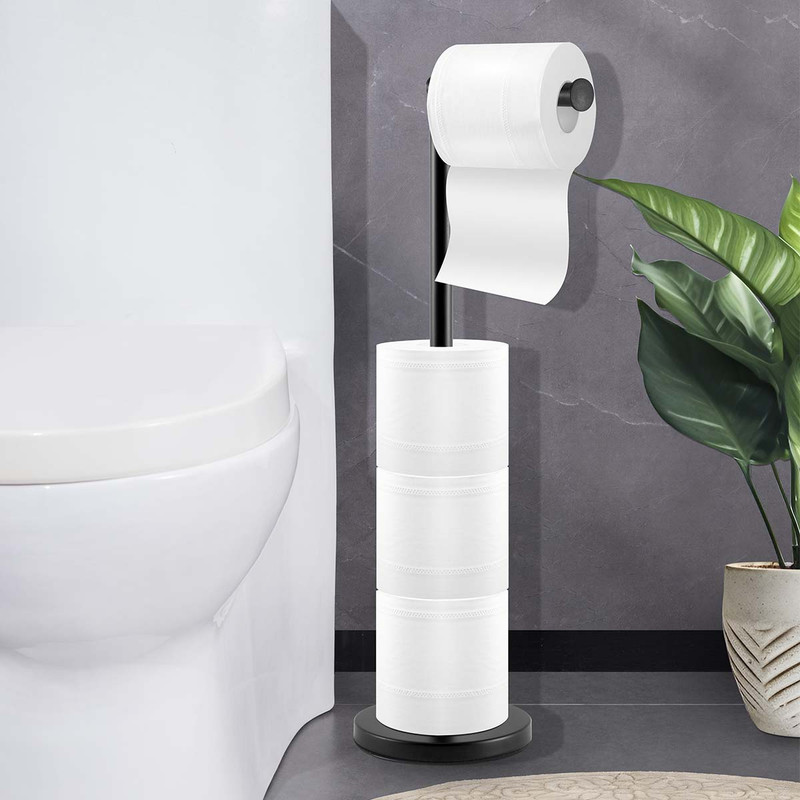 Floor Standing Toilet Paper Holder-Black - Image 2