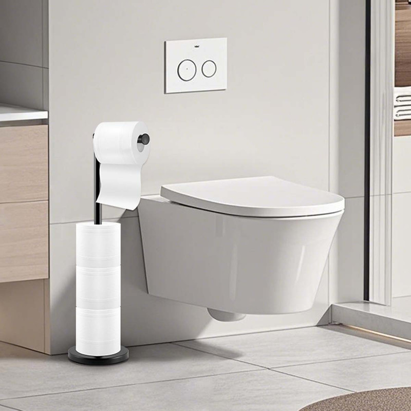 Floor Standing Toilet Paper Holder-Black - Image 5