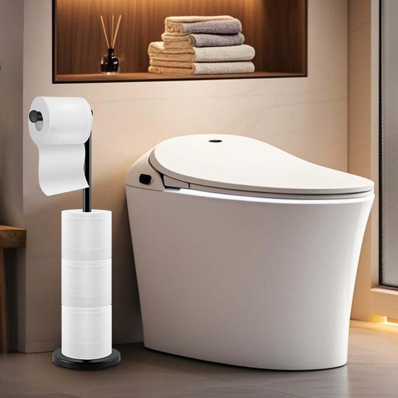Floor Standing Toilet Paper Holder-Black - Image 6