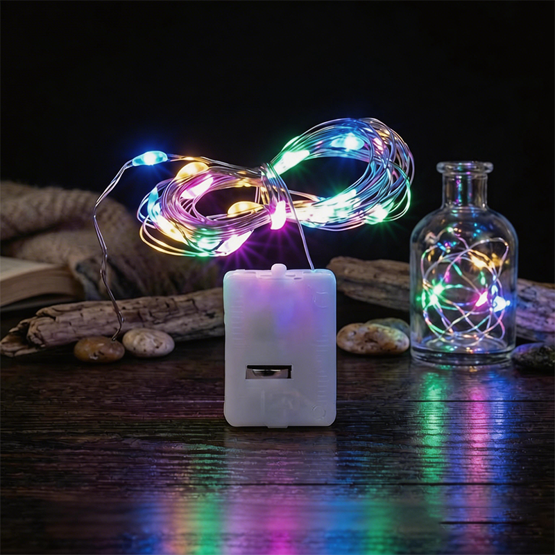 24 Battery Operated Fairy Lights [3 Modes] 7ft 20 LED Mini Twinkle String Lights Waterproof Silver Wire Firefly Starry Sky Lights for Weddings, Mason Jars, Christmas Decorations, Warm White - Image 1