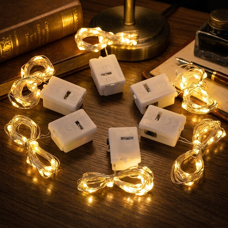 24 Battery Operated Fairy Lights [3 Modes] 7ft 20 LED Mini Twinkle String Lights Waterproof Silver Wire Firefly Starry Sky Lights for Weddings, Mason Jars, Christmas Decorations, Warm White - Image 2