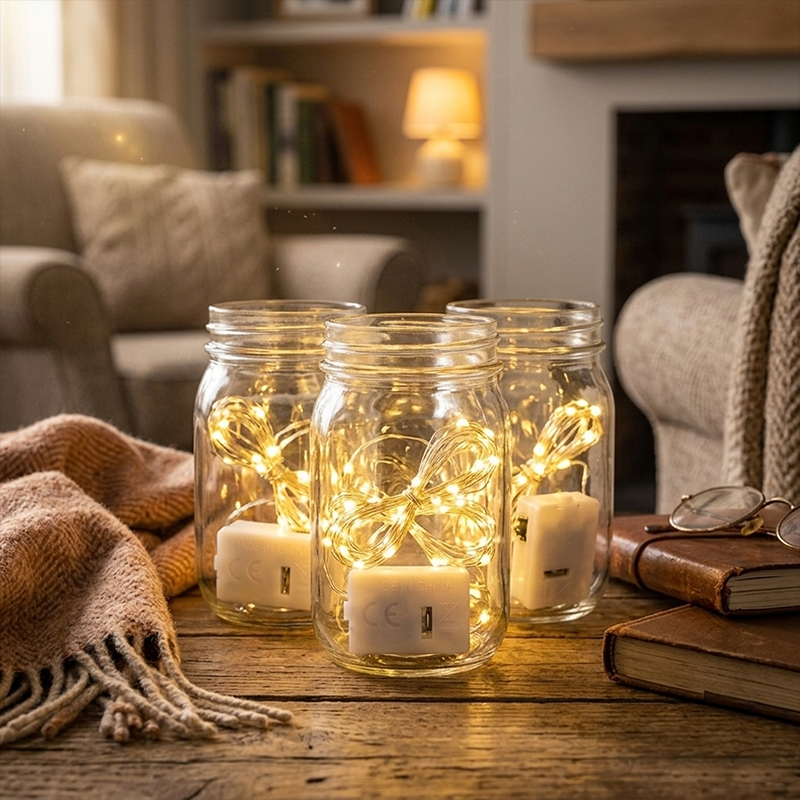 24 Battery Operated Fairy Lights [3 Modes] 7ft 20 LED Mini Twinkle String Lights Waterproof Silver Wire Firefly Starry Sky Lights for Weddings, Mason Jars, Christmas Decorations, Warm White - Image 3