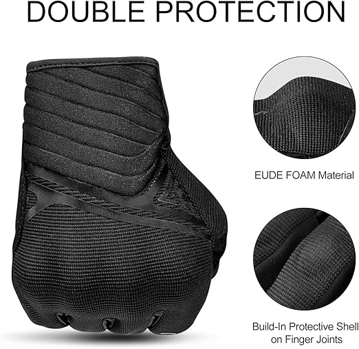 Breathable Mesh Motorcycle Gloves Touchscreen with TPR Palm Pad Hard Knuckle-Black-Large - Image 2