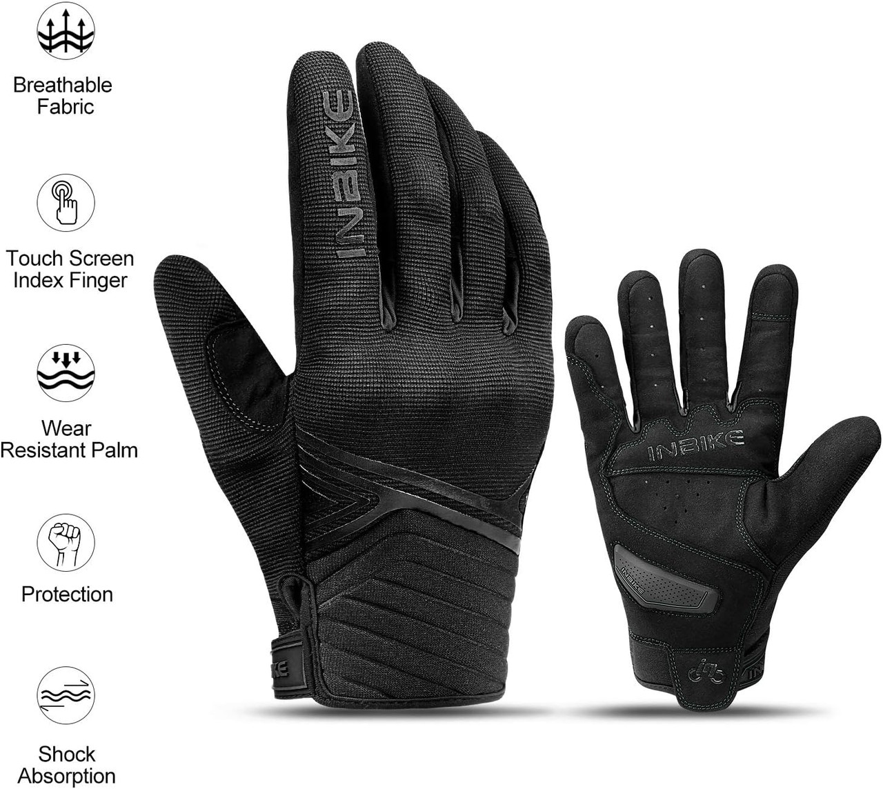 Breathable Mesh Motorcycle Gloves Touchscreen with TPR Palm Pad Hard Knuckle-Black-XLarge - Image 6