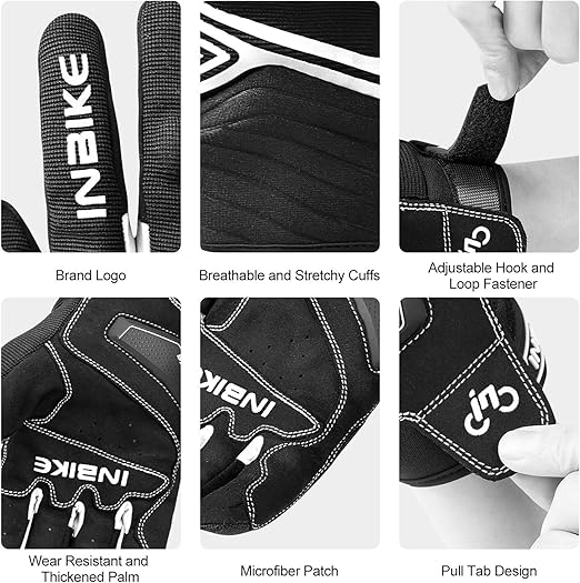 Breathable Mesh Motorcycle Gloves Touchscreen with TPR Palm Pad Hard Knuckle-White-Large - Image 1