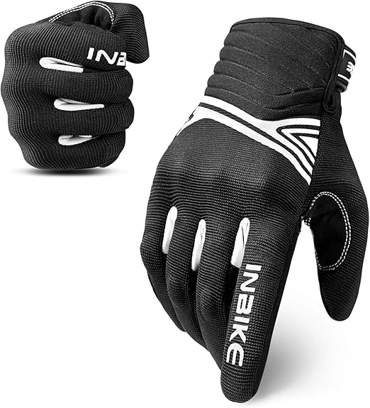 Breathable Mesh Motorcycle Gloves Touchscreen with TPR Palm Pad Hard Knuckle-White-XLarge - Image 1