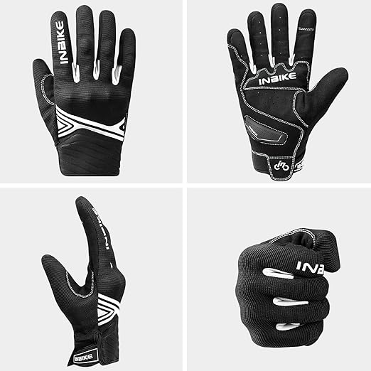 Breathable Mesh Motorcycle Gloves Touchscreen with TPR Palm Pad Hard Knuckle-White-XLarge - Image 6