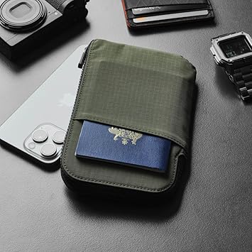 Travel Wallet - RFID Passport Holder, Self Locking Zipper Wear & Tear-Resistant Material, 3 Passport Pockets and 4 Card Slots - HUB Accessories-Blue - Image 1
