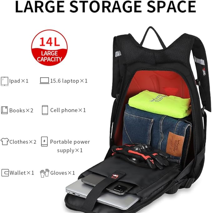 Motorcycle Backpack Waterproof Carbon Fiber-Black - Image 1