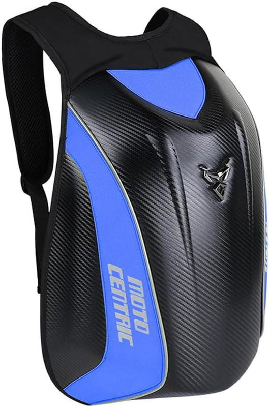Motorcycle Backpack Waterproof Carbon Fiber-Blue - Image 1