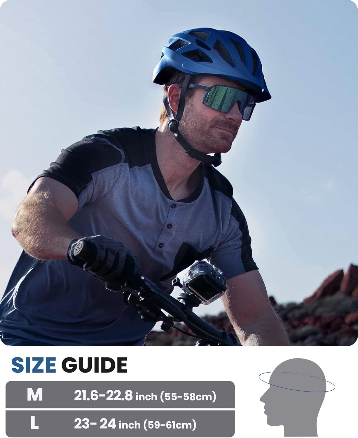 OutdoorMaster Bike Helmet Adult Men Women MIPS Certified Bicycle Helmet with Two Removable Liners & Ventilation Cycling Helmet for Mountain&Motorway-Ocean Blue,Medium - Image 6