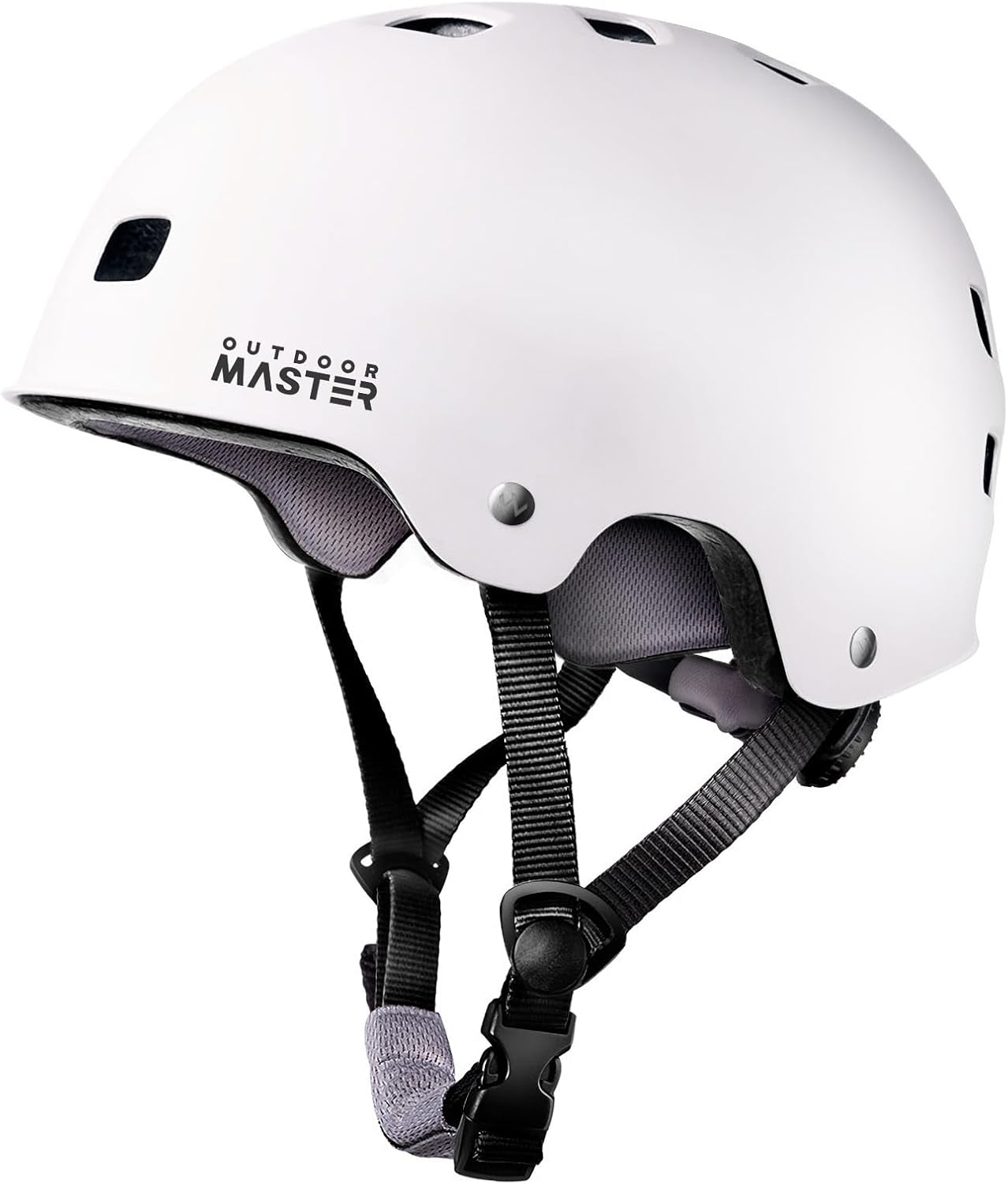 OutdoorMaster Skateboard Bike Helmet for Adults &Youth - Multi-Sport Certified Impact Resistant with 2 Removable Liners & Ventilation for Scooter, Skating-White-Medium - Image 1