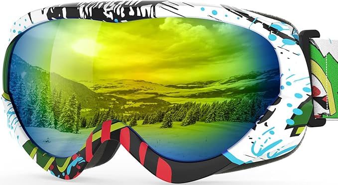 OutdoorMaster Kids Ski Goggles - Helmet Compatible Snow Goggles for Boys & Girls with 100% UV Protection-01VLT 13％-OM-6 - Image 1