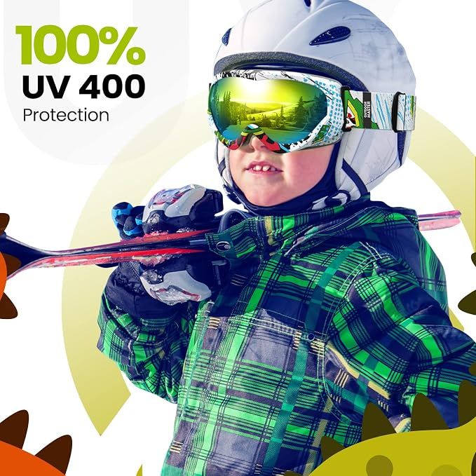 OutdoorMaster Kids Ski Goggles - Helmet Compatible Snow Goggles for Boys & Girls with 100% UV Protection-01VLT 13％-OM-6 - Image 3