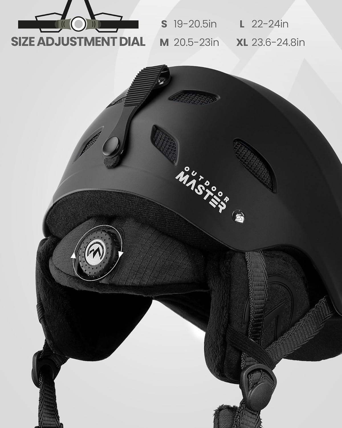 OutdoorMaster Kelvin Ski Helmet - with ASTM Certified Safety, 9 Options - for Men, Women & Youth-Black,Large - Image 3