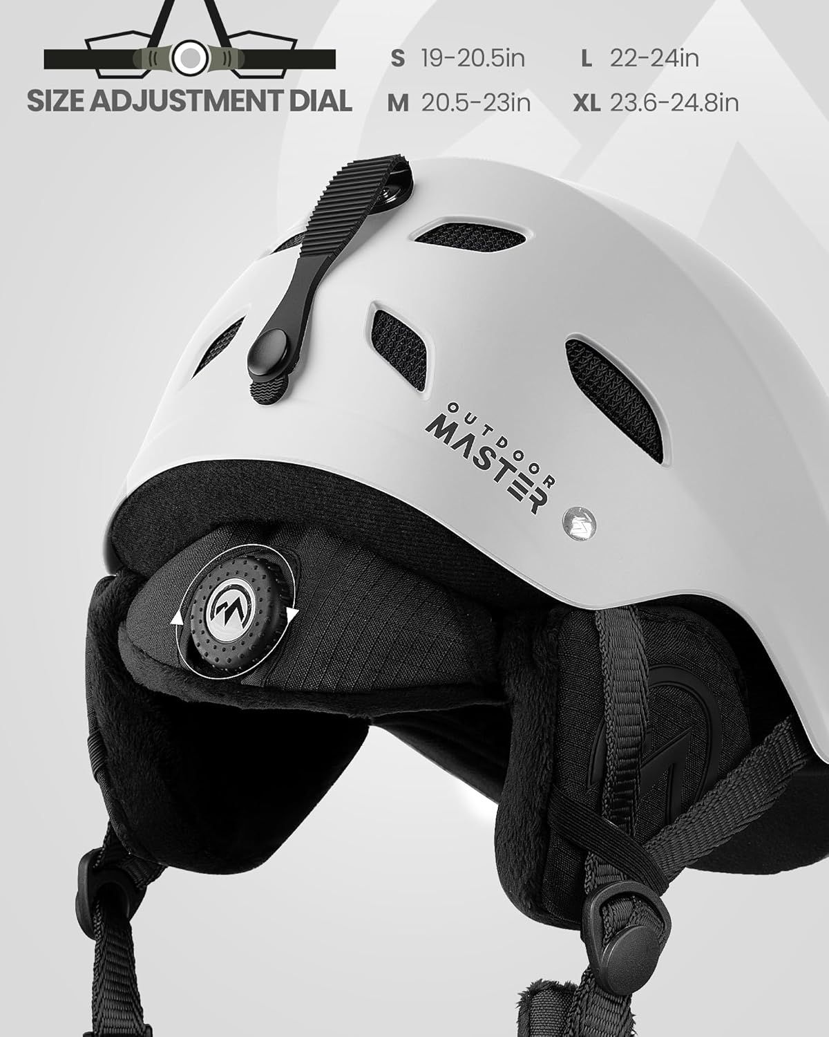 OutdoorMaster Kelvin Ski Helmet - with ASTM Certified Safety, 9 Options - for Men, Women & Youth-White,Large - Image 2