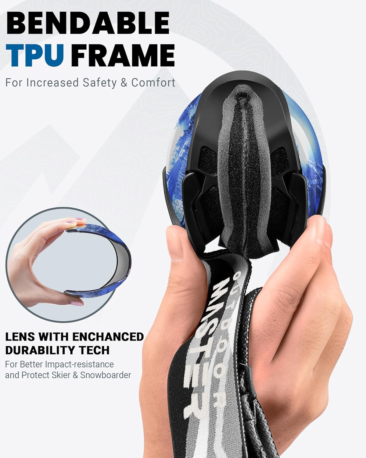 OutdoorMaster Ski Goggles with Cover Snowboard Snow Goggles OTG Anti-Fog -100% UV Protection-OM-18 - Image 5