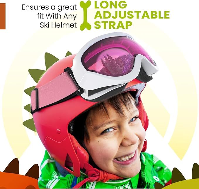 OutdoorMaster Kids Ski Goggles - Helmet Compatible Snow Goggles for Boys & Girls with 100% UV Protection-02VLT 46％-OM-6 - Image 2