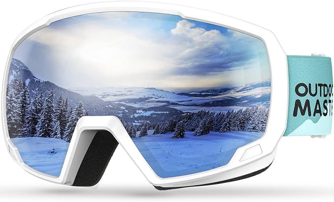OutdoorMaster Kids Ski Goggles OTG Helmet Compatible, Anti-Fog Snow Goggles for Boys & Girls 100% UV Protection-A02-VLT10%-OM-4 - Image 1