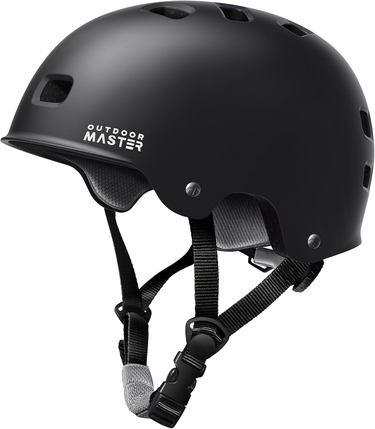 OutdoorMaster Skateboard Cycling Helmet - Two Removable Liners Ventilation Multi-Sport Scooter Roller Skate Inline Skating Rollerblading for  Adults-Black-Large - Image 1