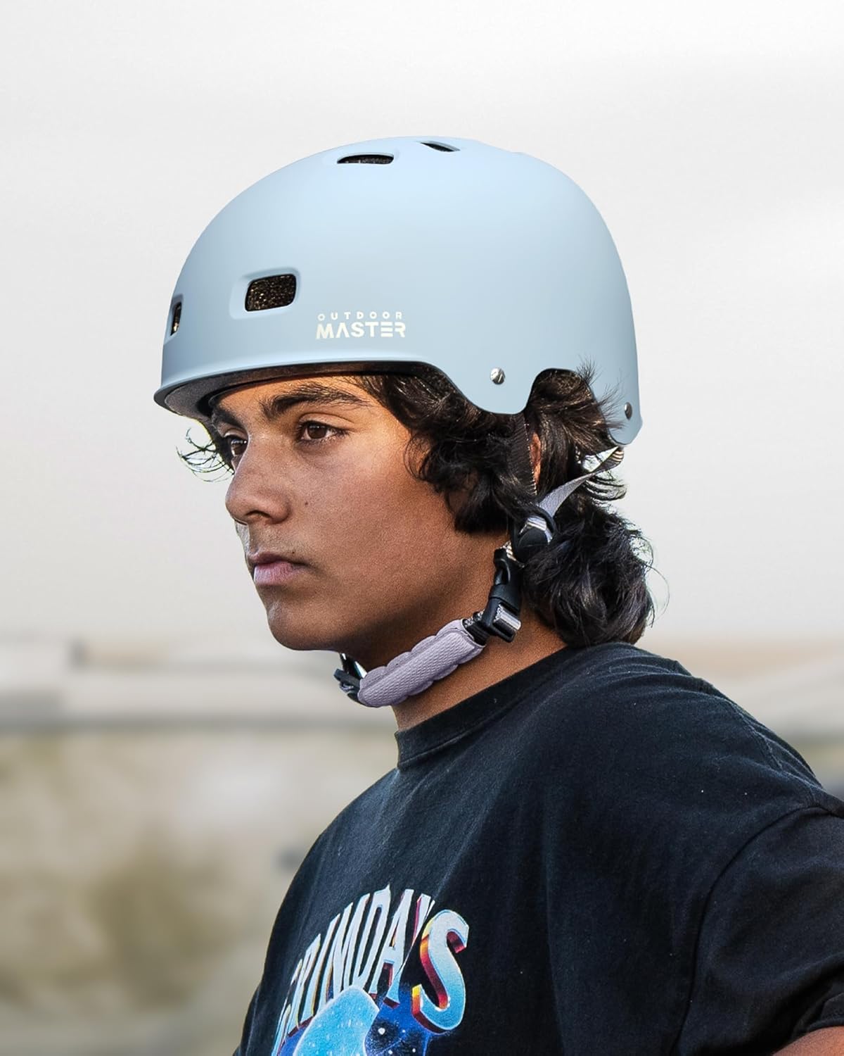 OutdoorMaster Skateboard Bike Helmet for Adults &Youth - Multi-Sport Certified Impact Resistant with 2 Removable Liners & Ventilation for Scooter, Skating-Matte Crystal Blue--Medium - Image 6