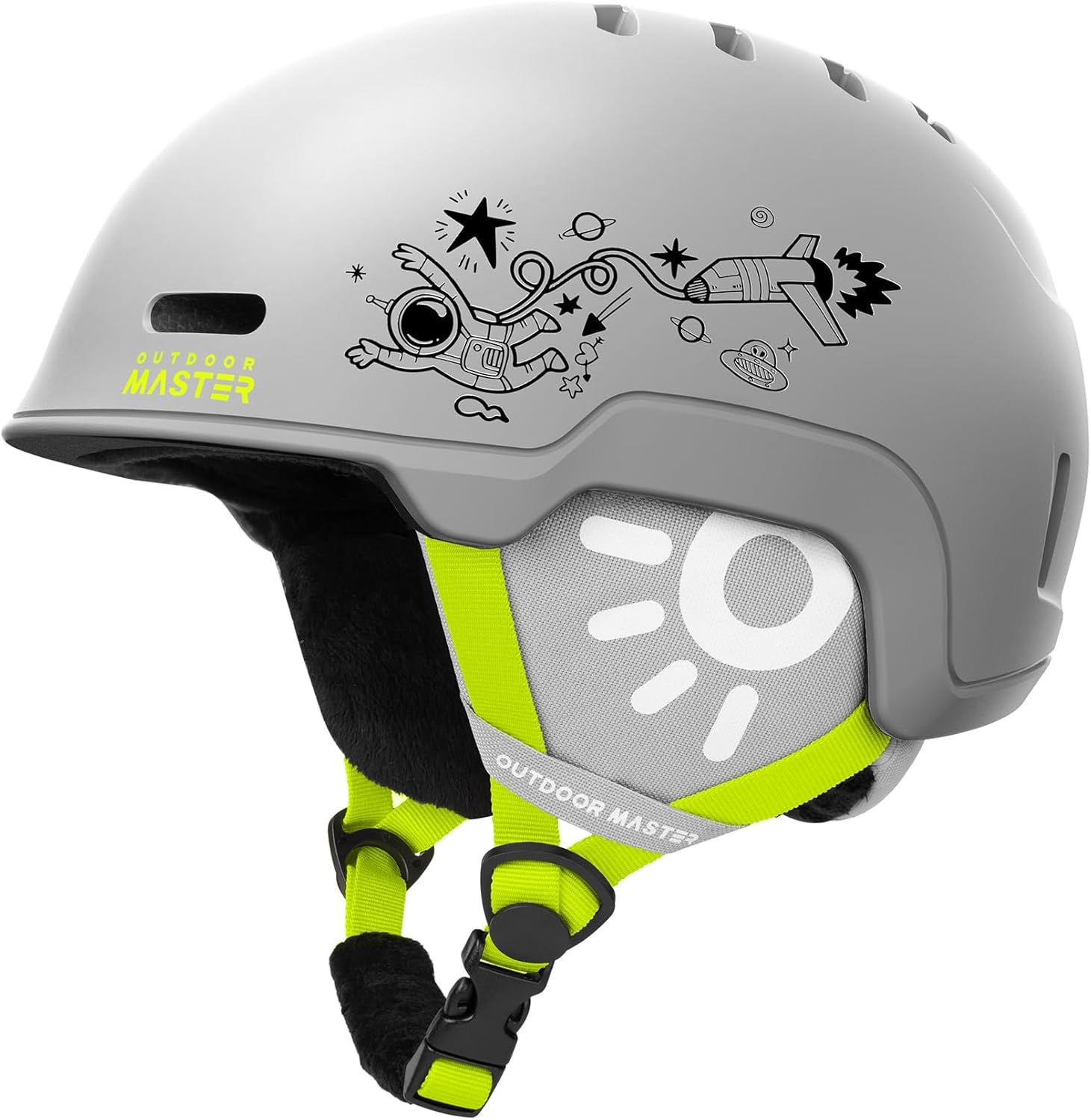 OutdoorMaster Children's Ski Helmet, Snowboard Helmet for Boys & Girls, Robust PC Shell & EPS Foam, 12 Ventilation Holes, Adjustable Snow Sports Helmet, Certified Snow Sports and Snowboard Helmet-Matte Grey,48-52cm X-Small - Image 1