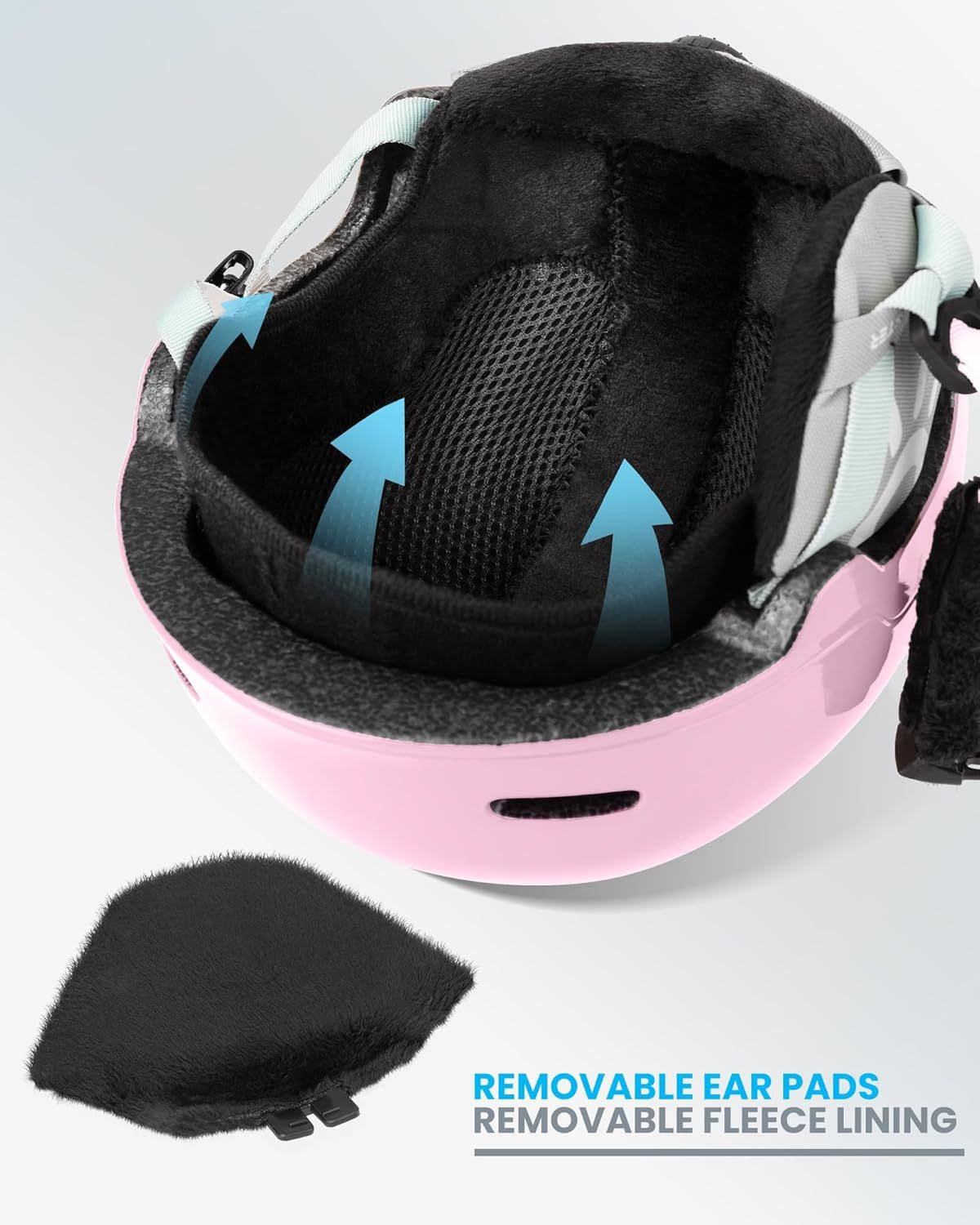 OutdoorMaster Children's Ski Helmet, Snowboard Helmet for Boys & Girls, Robust PC Shell & EPS Foam, 12 Ventilation Holes, Adjustable Snow Sports Helmet, Certified Snow Sports and Snowboard Helmet-Glossy Pink,52-56cm Small - Image 5