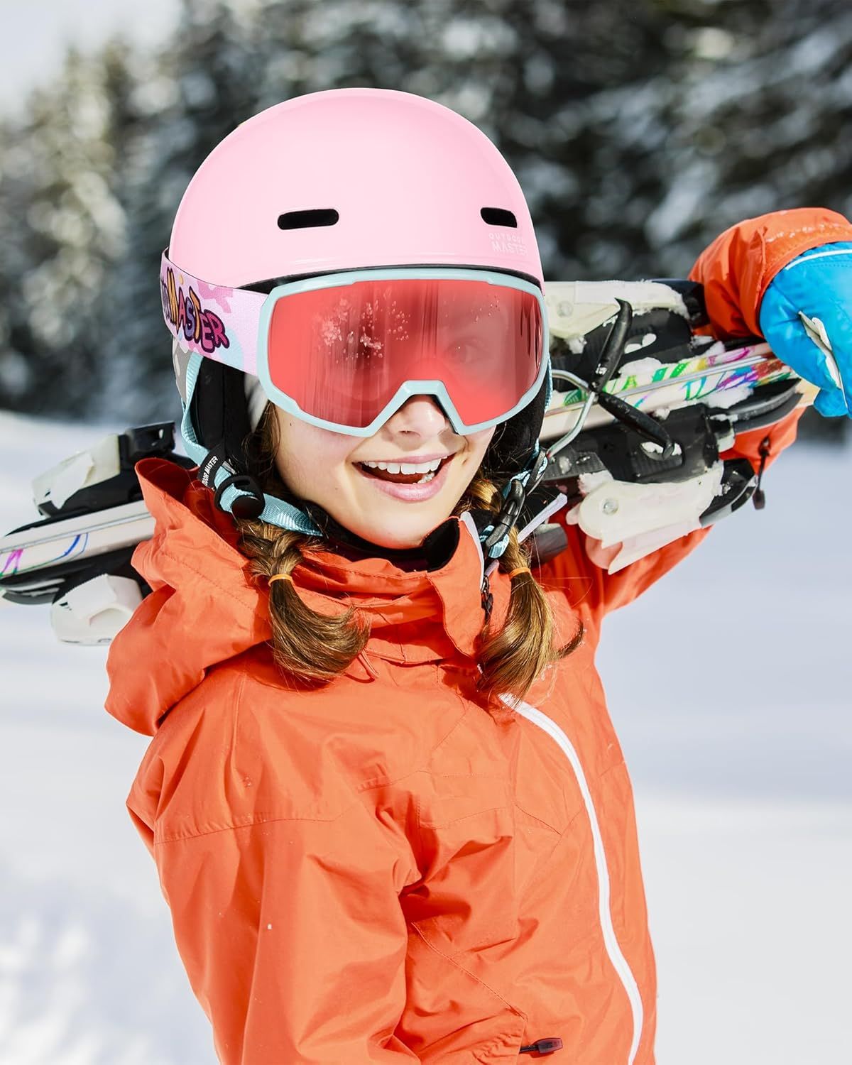 OutdoorMaster Children's Ski Helmet, Snowboard Helmet for Boys & Girls, Robust PC Shell & EPS Foam, 12 Ventilation Holes, Adjustable Snow Sports Helmet, Certified Snow Sports and Snowboard Helmet-Glossy Pink,52-56cm Small - Image 6