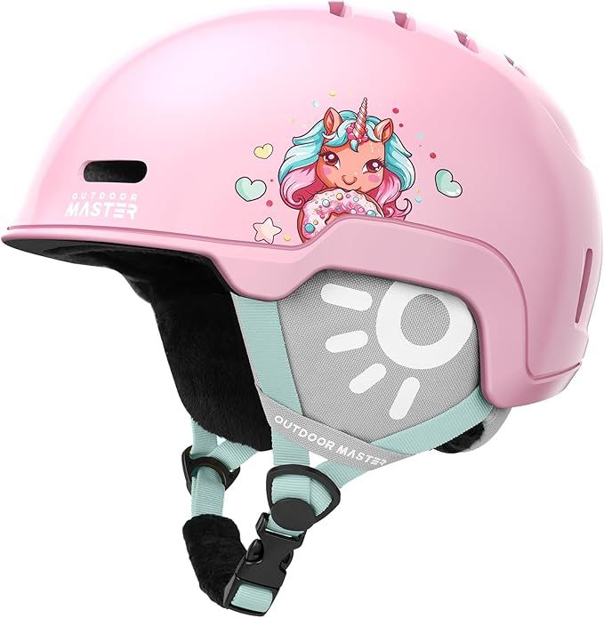 OutdoorMaster Children's Ski Helmet, Snowboard Helmet for Boys & Girls, Robust PC Shell & EPS Foam, 12 Ventilation Holes, Adjustable Snow Sports Helmet, Certified Snow Sports and Snowboard Helmet-Glossy Pink,48-52cm X-Small - Image 1
