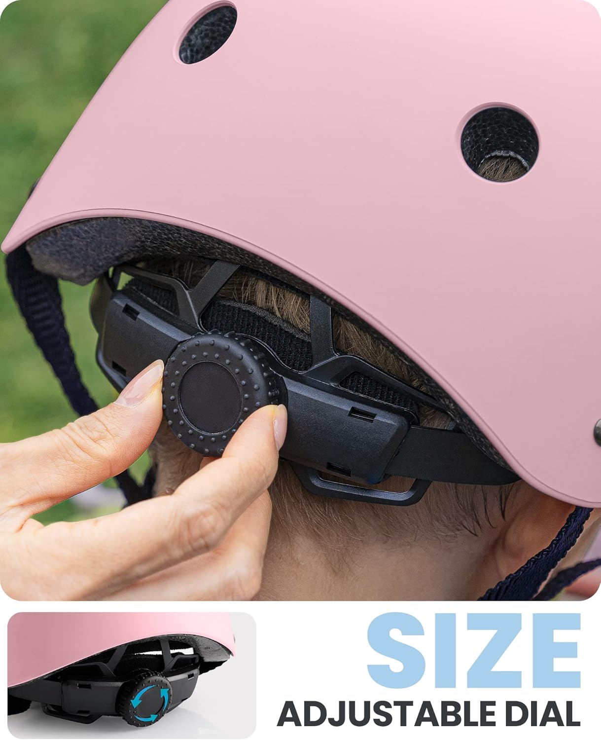 OutdoorMaster Youth & Kids Bike Helmet - Adjustable Multi-Sports Skateboard Helmet with Removable Liners for Balance Bike, Toddler Scooter, One Wheel Hoverboard-Light Pink-Medium - Image 3
