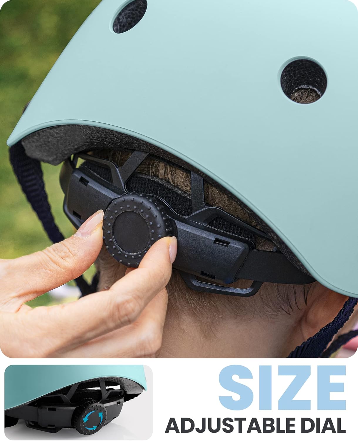 OutdoorMaster Youth & Kids Bike Helmet - Adjustable Multi-Sports Skateboard Helmet with Removable Liners for Balance Bike, Toddler Scooter, One Wheel Hoverboard-Mint Green-Medium - Image 3