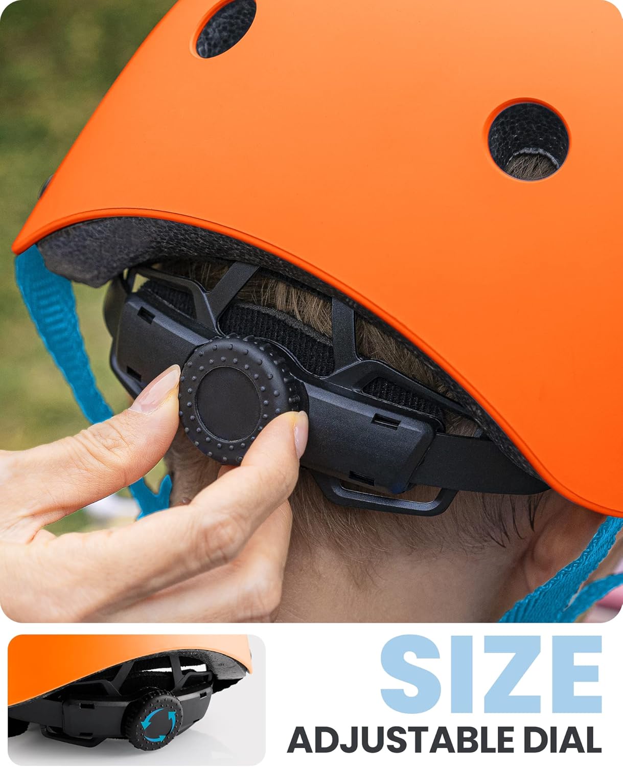 OutdoorMaster Youth & Kids Bike Helmet - Adjustable Multi-Sports Skateboard Helmet with Removable Liners for Balance Bike, Toddler Scooter, One Wheel Hoverboard-Orange-Small - Image 3