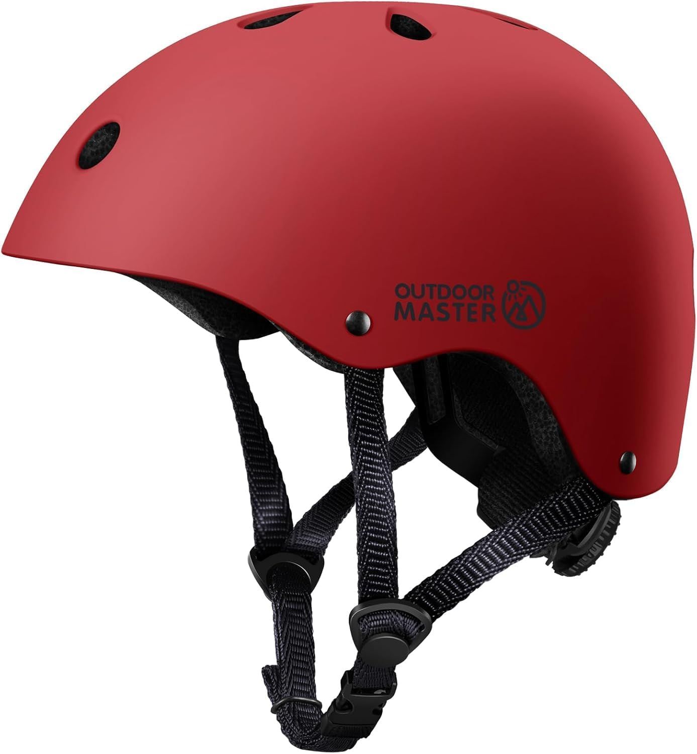 OutdoorMaster Youth & Kids Bike Helmet - Adjustable Multi-Sports Skateboard Helmet with Removable Liners for Balance Bike, Toddler Scooter, One Wheel Hoverboard-Red-S - Image 1