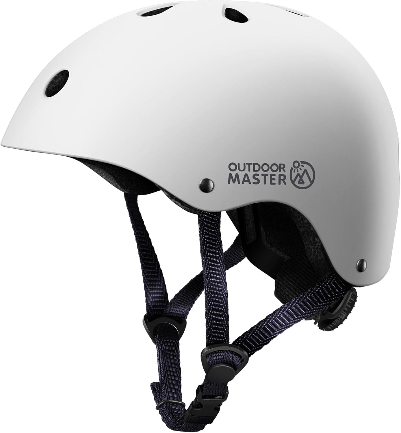 OutdoorMaster Youth & Kids Bike Helmet - Adjustable Multi-Sports Skateboard Helmet with Removable Liners for Balance Bike, Toddler Scooter, One Wheel Hoverboard-White-Medium - Image 1
