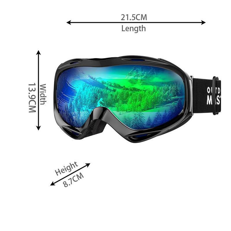 OutdoorMaster OTG Ski Goggles - Over Glasses Ski/Snowboard Goggles for Men, Women & Youth - 100% UV Protection-OM-5 - Image 2