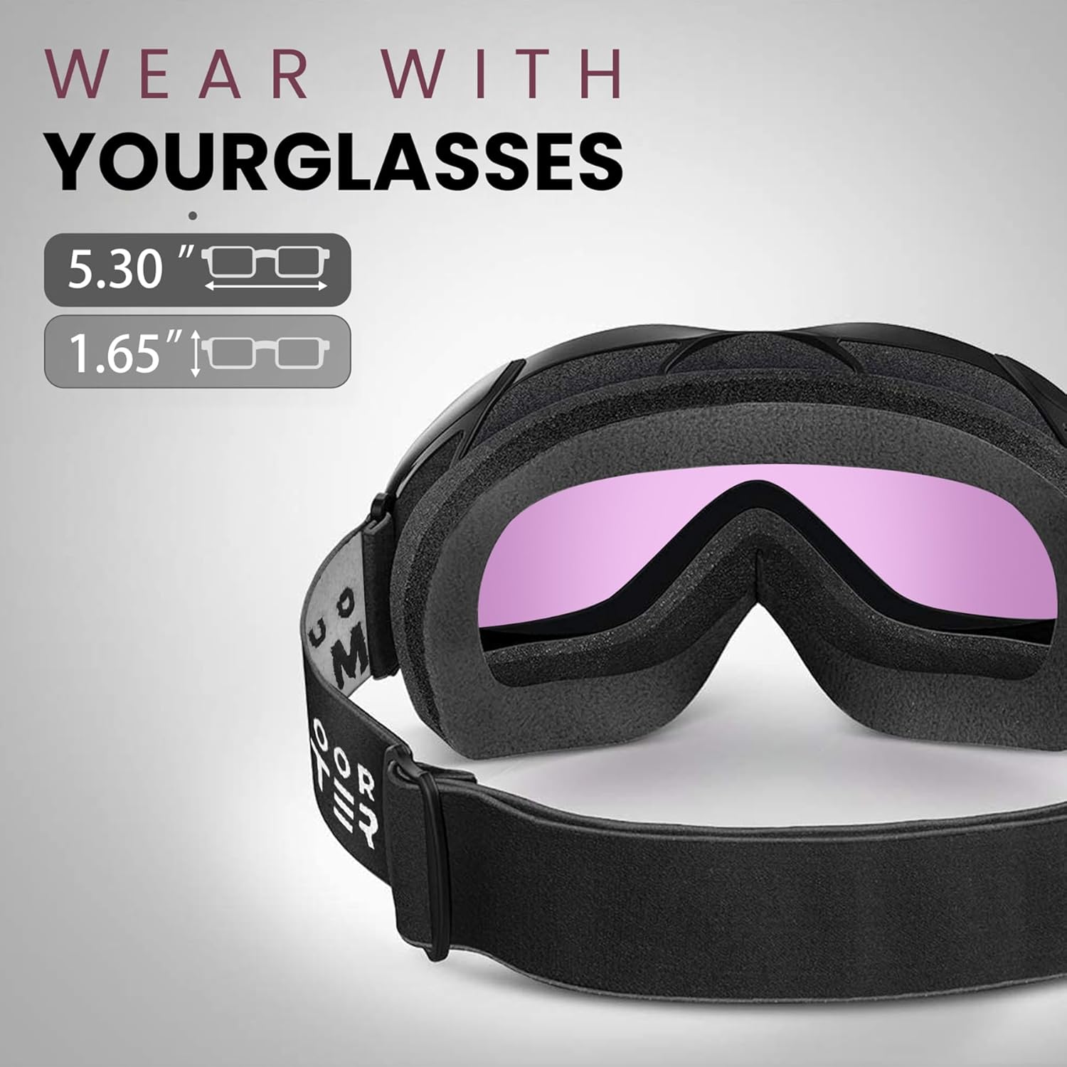 OutdoorMaster OTG Ski Goggles - Over Glasses Ski/Snowboard Goggles for Men, Women & Youth - 100% UV Protection-OM-5 - Image 5
