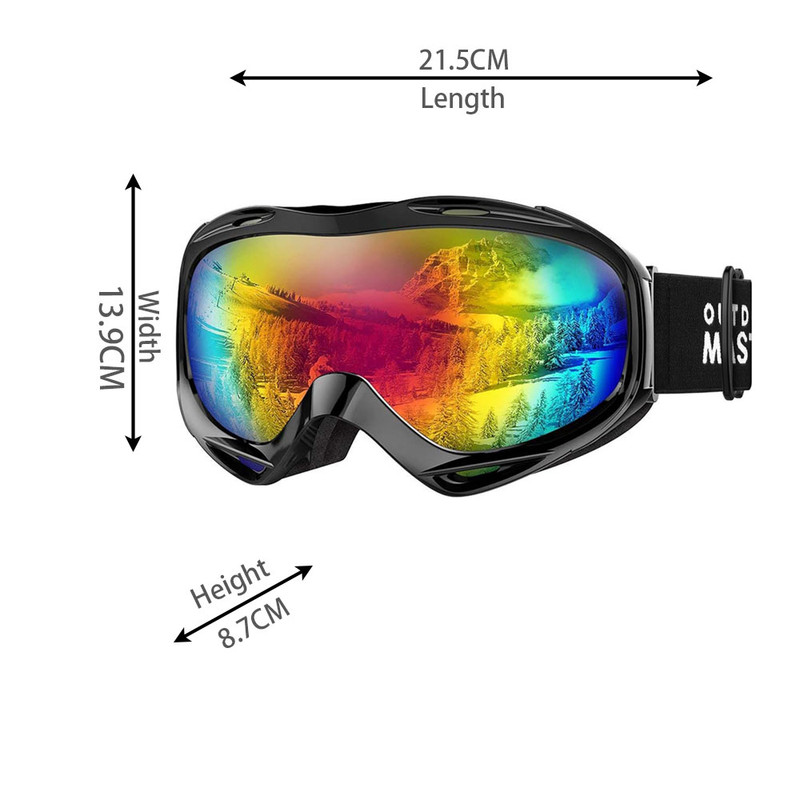 OutdoorMaster OTG Ski Goggles - Over Glasses Ski/Snowboard Goggles for Men, Women & Youth - 100% UV Protection-OM-5 - Image 2